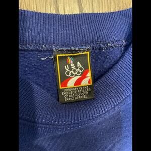 Vintage 90s USA Olympics Crewneck Sweatshirt Blue (L) Made In USA JCPenney 1992